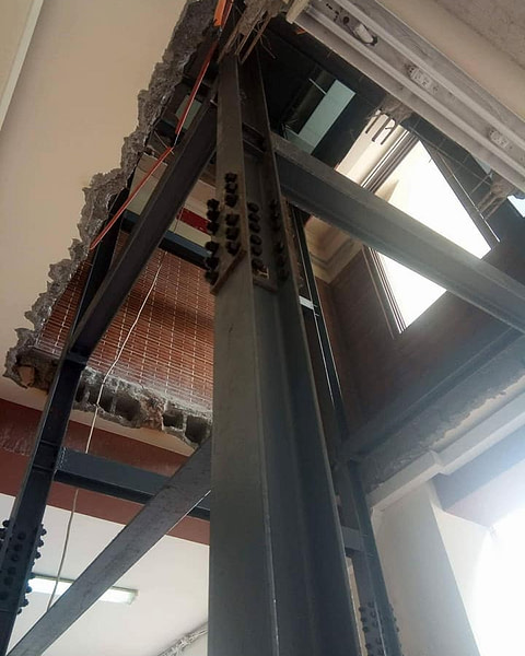 Gmdi Fabrication et montage d'une ossature métallique pour ascenseur